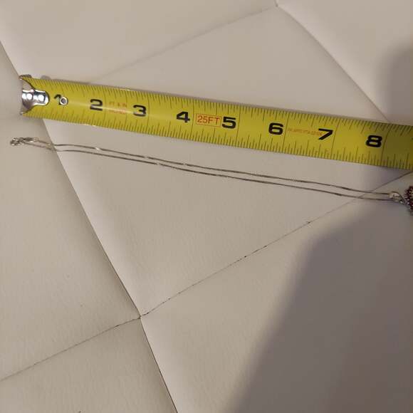 Italian 925 Sterling Silver & Red Rubies 3/4" Heart Pendant 16" Necklace - Picture 6 of 6